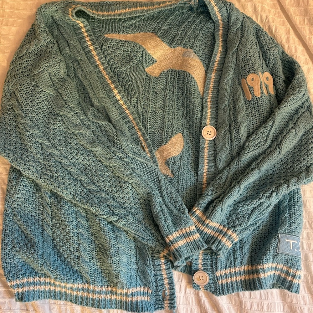 Taylor Swift 1989 Teal Cable Knit Women's Sweater